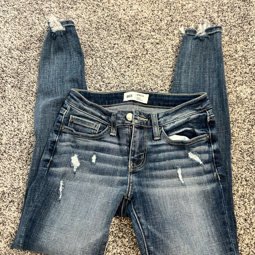BKE Stella Jeans, skinny jeans, low rise, slim fit, size 25 x 27 length